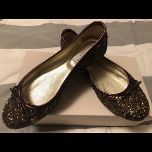 COPY - Jimmy Choo Ballet Flat - Bronze Glitter